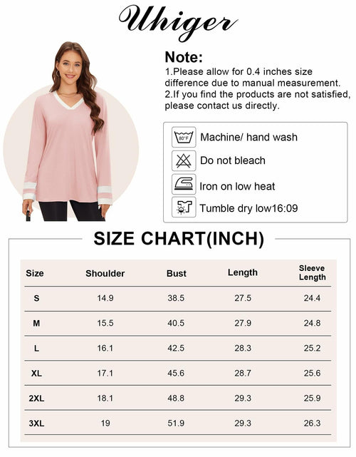 Load image into Gallery viewer, Black V Neck Long Sleeve Tee Women Plus Size S Lightweight Jersey Top
