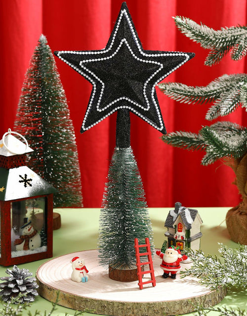 Load image into Gallery viewer, Hollowfly Mini Star Christmas Tree Topper Black Pearl 8 Inch Tree Top Decor
