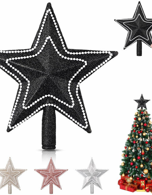 Load image into Gallery viewer, Hollowfly Mini Star Christmas Tree Topper Black Pearl 8 Inch Tree Top Decor
