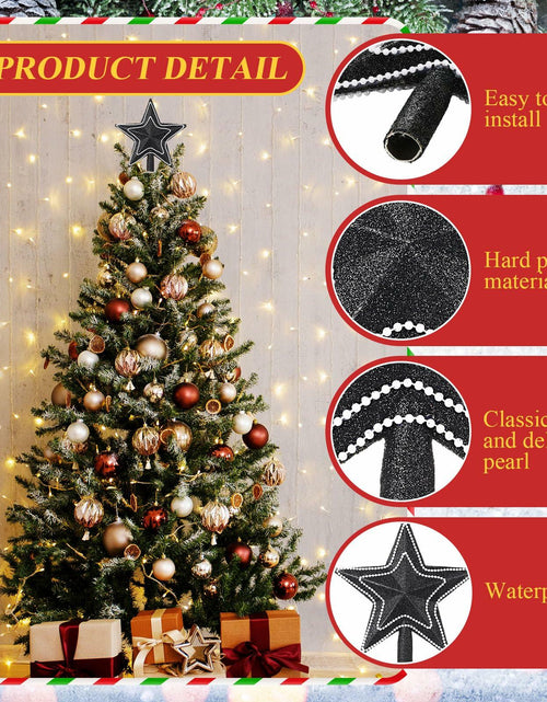 Load image into Gallery viewer, Hollowfly Mini Star Christmas Tree Topper Black Pearl 8 Inch Tree Top Decor

