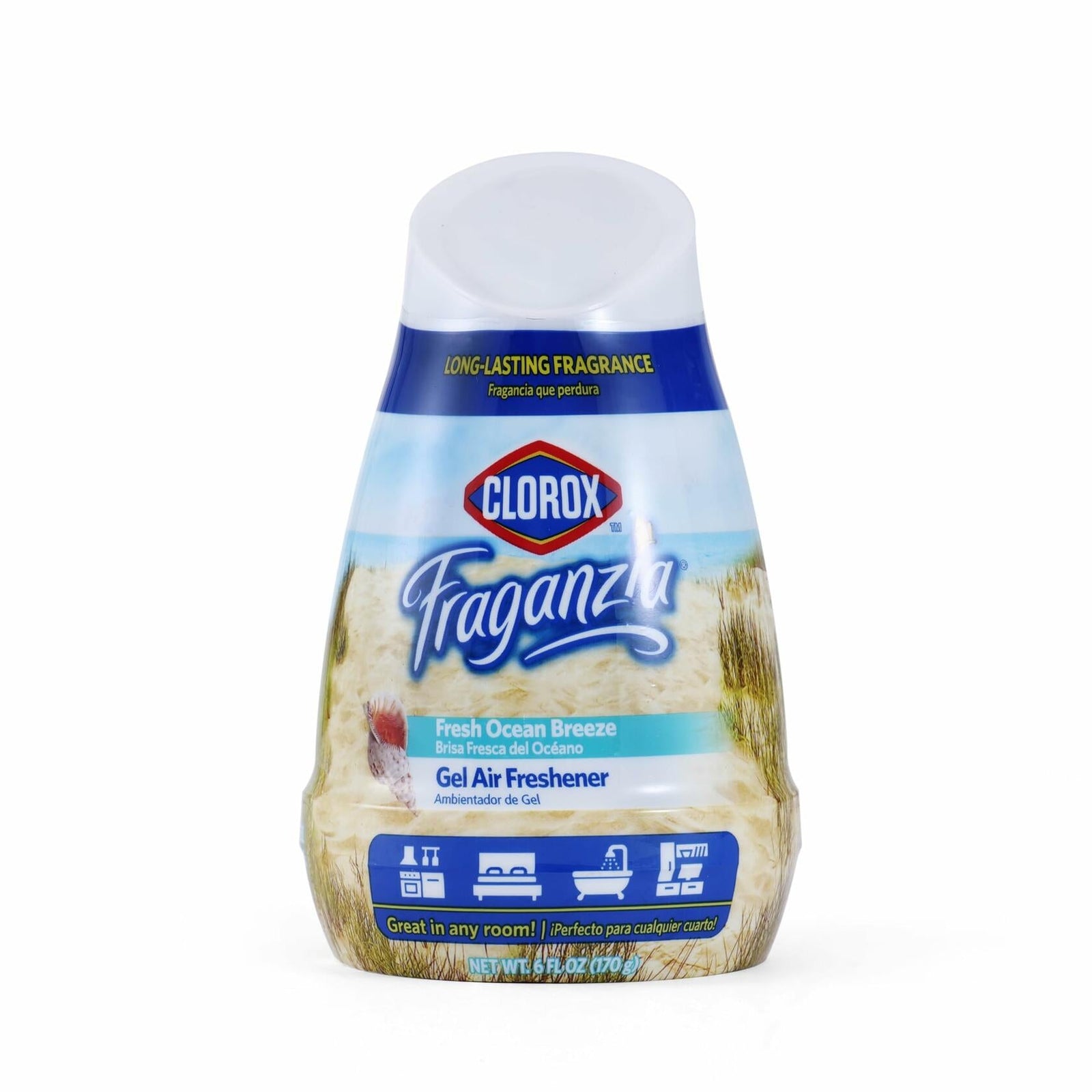 Clorox Fraganzia Cone Gel Air Freshener 6oz Fresh Ocean Breeze 1 Pack