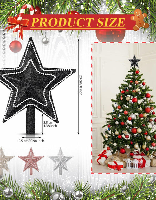 Load image into Gallery viewer, Hollowfly Mini Star Christmas Tree Topper Black Pearl 8 Inch Tree Top Decor
