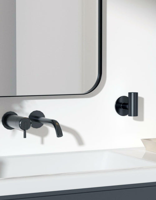 Load image into Gallery viewer, 2 Pack Matte Black Stainless Steel Towel Hooks Waterproof Heavy Duty
