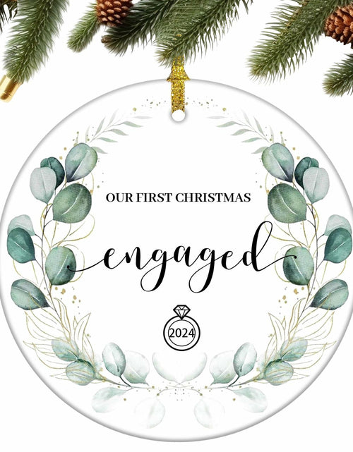 Load image into Gallery viewer, Aestas 3.5" Ceramic Engagement Ornament 2024 Unique Gifts for Couples
