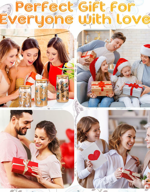 Load image into Gallery viewer, Cunhill 4pc 16oz Iced Coffee Glasses Set Pumpkin Bamboo Lid &amp; Straw
