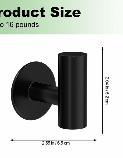 Load image into Gallery viewer, 2 Pack Matte Black Stainless Steel Towel Hooks Waterproof Heavy Duty
