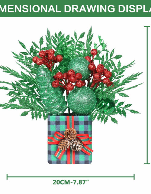Load image into Gallery viewer, Super Holiday Mini Buffalo Check Plaid Green Glitter Christmas Tree - Tabletop
