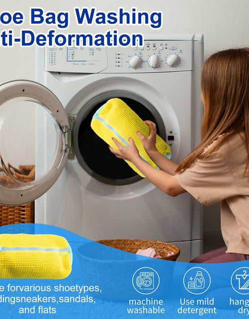 Load image into Gallery viewer, Generic Laundry Bag Yellow 1PCS Zipper Mesh Bag for Washing Machine
