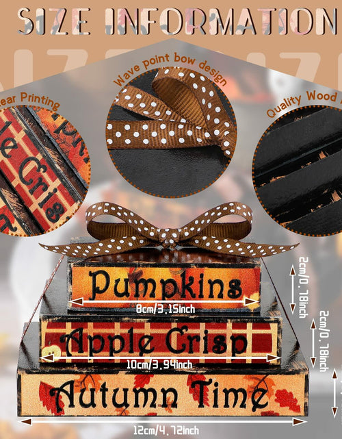 Load image into Gallery viewer, Ferraycle Fall Tiered Tray Decor Mini Books Pumpkin Wood Sign Farmhouse
