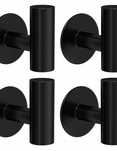Load image into Gallery viewer, 2 Pack Matte Black Stainless Steel Towel Hooks Waterproof Heavy Duty
