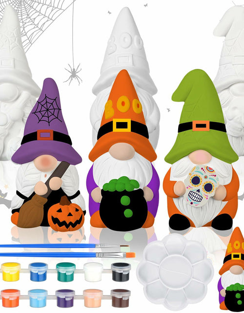 Load image into Gallery viewer, Youyole 3 Pack 4" Unpainted Gnome Statues DIY Craft Halloween Decor
