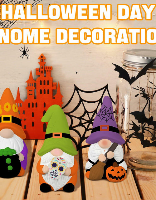 Load image into Gallery viewer, Youyole 3 Pack 4" Unpainted Gnome Statues DIY Craft Halloween Decor
