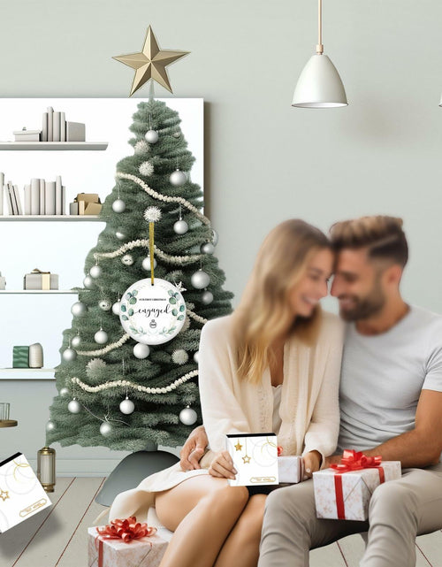 Load image into Gallery viewer, Aestas 3.5" Ceramic Engagement Ornament 2024 Unique Gifts for Couples
