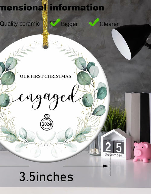 Load image into Gallery viewer, Aestas 3.5" Ceramic Engagement Ornament 2024 Unique Gifts for Couples
