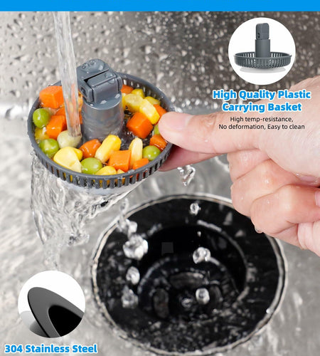 Hibbent 3-in-1 Kitchen Sink Drain Strainer Stopper Combo Black Stainless 1 Pack