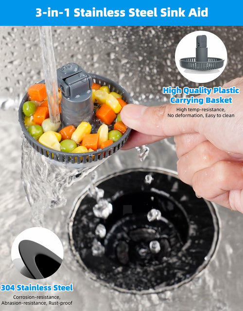 Load image into Gallery viewer, Hibbent 3-in-1 Kitchen Sink Drain Strainer Stopper Combo Black Stainless 1 Pack
