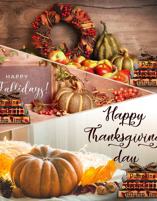 Load image into Gallery viewer, Ferraycle Fall Tiered Tray Decor Mini Books Pumpkin Wood Sign Farmhouse
