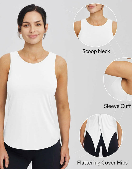 Load image into Gallery viewer, baleaf Women's White Sleeveless Workout Yoga Tank Top Loose Fit Size L

