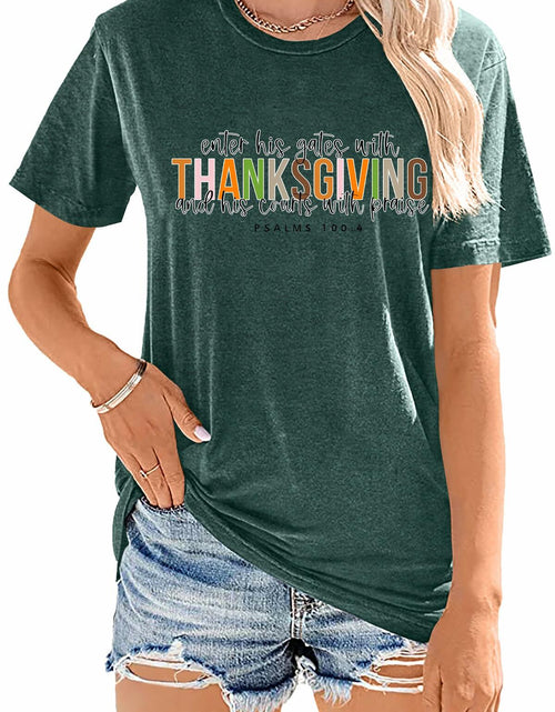 Load image into Gallery viewer, ELDPS Women's Thanksgiving Shirt Casual Fall Top Thankful Tee - Medium
