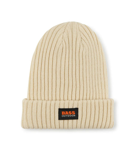 BASS Women's Large Gauge Knit Beanie Hat Ecru One Size