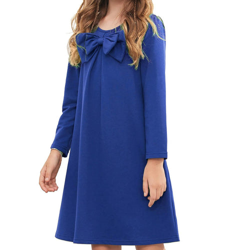 Arshiner Toddler Girl Cotton Long Sleeve Royal Blue Dress 4T New