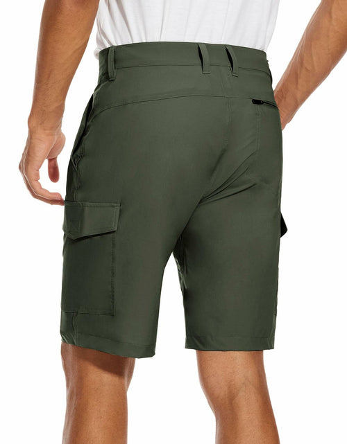 Load image into Gallery viewer, PULI Men's Cargo Shorts Army Green Classic Fit Stretch Size 34
