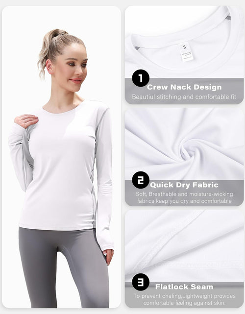 Load image into Gallery viewer, WANAYOU Women's Compression Shirt Long Sleeve Dry Fit White 2 Pack Size L

