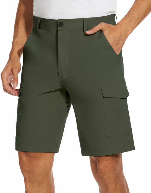 Load image into Gallery viewer, PULI Men's Cargo Shorts Army Green Classic Fit Stretch Size 34
