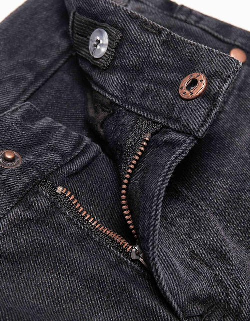 Load image into Gallery viewer, Bienzoe Boys Adjustable Waist Black Ripped Slim Denim Jeans Size 6
