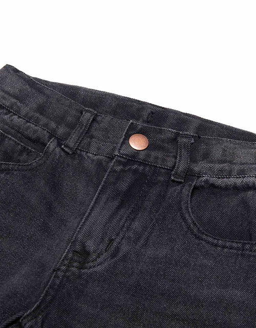 Load image into Gallery viewer, Bienzoe Boys Adjustable Waist Black Ripped Slim Denim Jeans Size 6
