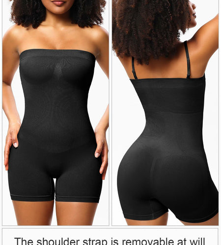LeapBeast Strapless Shapewear Bodysuit Black L Tummy Control Bra