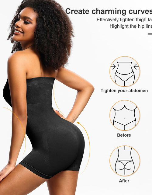 Load image into Gallery viewer, LeapBeast Strapless Shapewear Bodysuit Black L Tummy Control Bra
