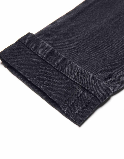 Load image into Gallery viewer, Bienzoe Boys Adjustable Waist Black Ripped Slim Denim Jeans Size 6
