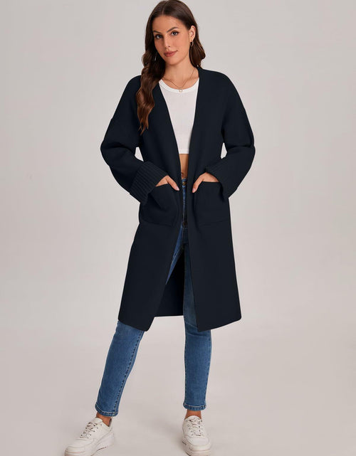 Load image into Gallery viewer, Bloggerlove Women's Black Cardigan Sweater 2024 Fall Oversized Coatigan
