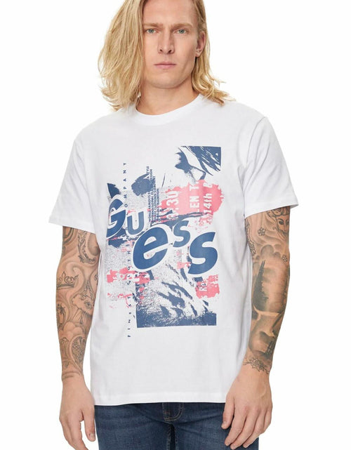 Load image into Gallery viewer, GUESS Men's Eco Crew Neck Abstract Graphic Tee Jet Black Size L
