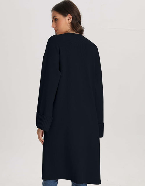 Load image into Gallery viewer, Bloggerlove Women's Black Cardigan Sweater 2024 Fall Oversized Coatigan
