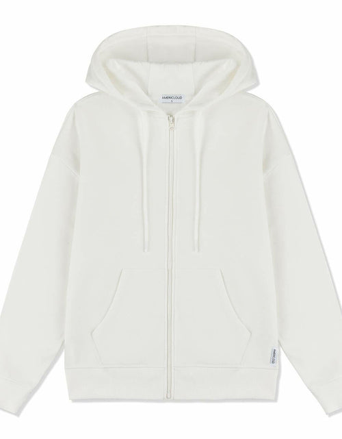 Load image into Gallery viewer, AMERICLOUD Women's Soft Brushed Fleece Zip Up Hoodie White XXL New
