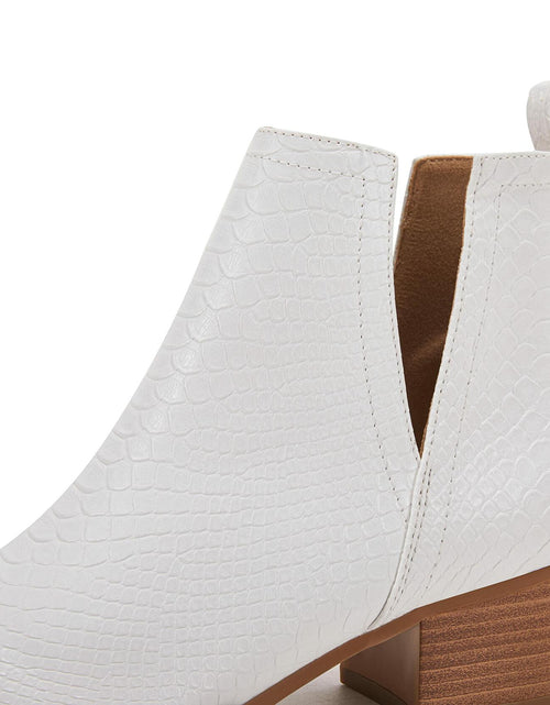 Load image into Gallery viewer, LAICIGO Womens Ankle Boots Slip-On Snakeskin Chunky Stacked Low Heel
