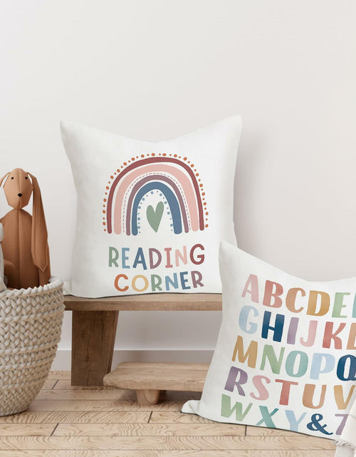 Load image into Gallery viewer, Reading Corner Classroom Decorative Pillow Covers 18x18 Set of 2 Alphabet
