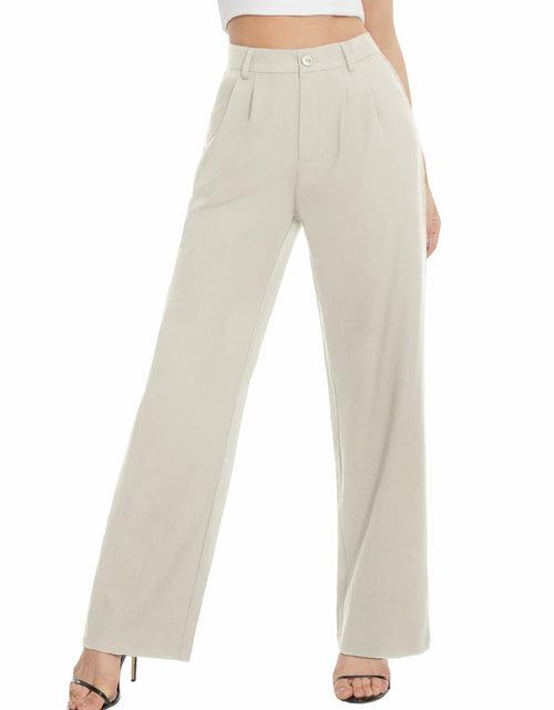 Load image into Gallery viewer, Tapata Wide Leg Pants Women Beige High Waist Casual Size 10
