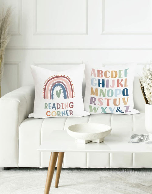 Load image into Gallery viewer, Reading Corner Classroom Decorative Pillow Covers 18x18 Set of 2 Alphabet
