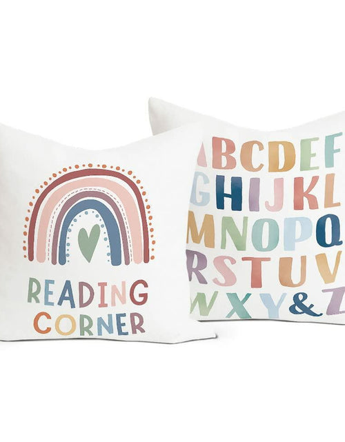Load image into Gallery viewer, Reading Corner Classroom Decorative Pillow Covers 18x18 Set of 2 Alphabet
