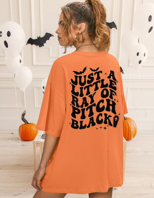 Load image into Gallery viewer, Just A Little Ray Pitch Black Oversized Goth T-Shirt Medium Tee
