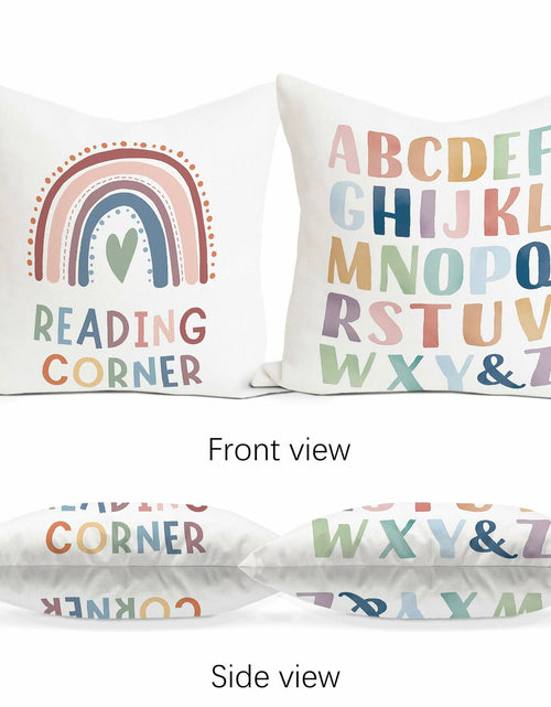 Load image into Gallery viewer, Reading Corner Classroom Decorative Pillow Covers 18x18 Set of 2 Alphabet
