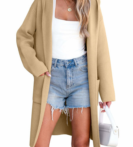 ANRABESS Oversized Knit Hoodie Cardigan Sweater Coatigan Women Size S