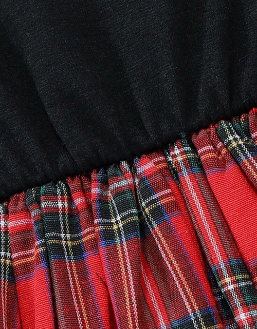 Load image into Gallery viewer, FANCYINN Toddler Baby Girl Plaid Dress Set Pleated Ruffle Christmas Size 3-4Y
