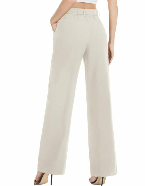 Load image into Gallery viewer, Tapata Wide Leg Pants Women Beige High Waist Casual Size 10
