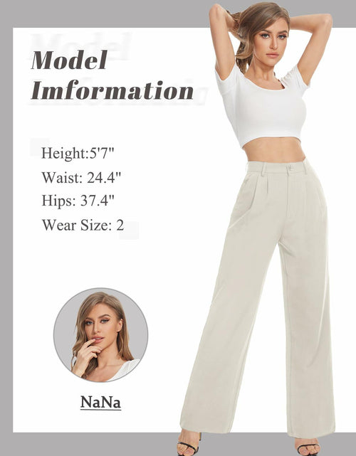 Load image into Gallery viewer, Tapata Wide Leg Pants Women Beige High Waist Casual Size 10
