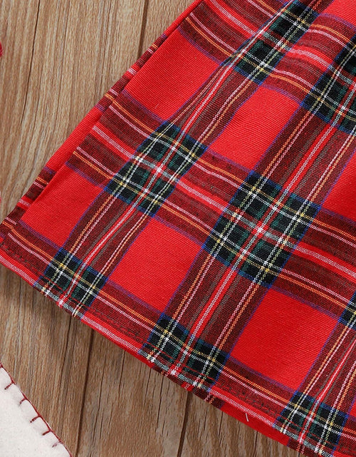 Load image into Gallery viewer, FANCYINN Toddler Baby Girl Plaid Dress Set Pleated Ruffle Christmas Size 3-4Y

