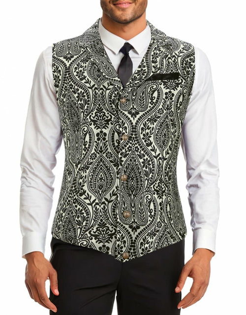 Load image into Gallery viewer, Century Star Men's Gold Vest Steampunk Pirate Western Formal XXL
